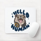 Hallo, Niedlicher Hund Mousepad (Mit Mouse)