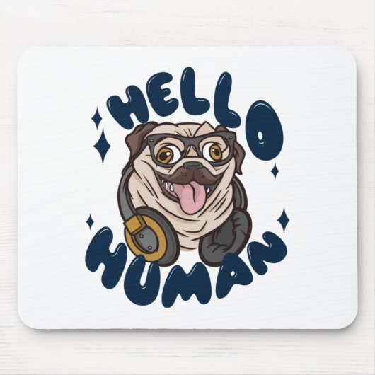 Hallo, Niedlicher Hund Mousepad (Vorne)