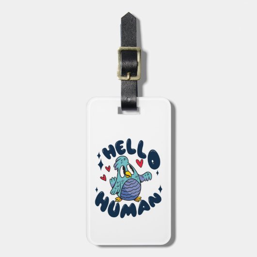 Hallo niedlicher Mensch Gepäckanhänger (Vorderseite vertikal)