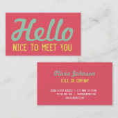 "HALLO Nizza, Sie zu treffen" korallenroter Visitenkarte (Vorne/Hinten)