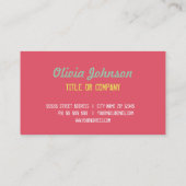 "HALLO Nizza, Sie zu treffen" korallenroter Visitenkarte (Rückseite)