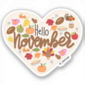 Hallo November Aufkleber (Vorderseite)