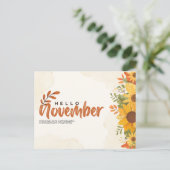 Hallo November Postkarte (Stehend Vorderseite)