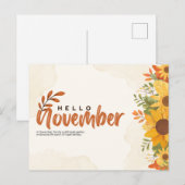 Hallo November Postkarte (Vorne/Hinten)