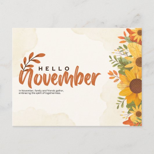 Hallo November Postkarte (Vorderseite)