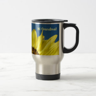 Hallo Oma! Kaffee-Tasse Geschenke Gelbe Sonnenblum Reisebecher