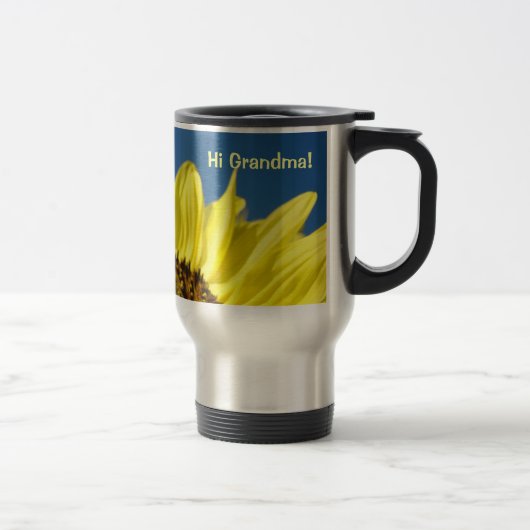 Hallo Oma! Kaffeegeschenke Tasse Gelbe Sonnenblume (Rechts)