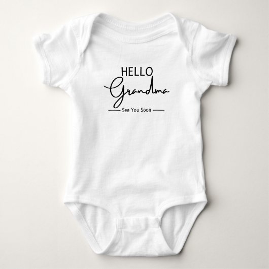 Hallo, Oma, wir sehen uns bald. Baby Strampler (Vorderseite)