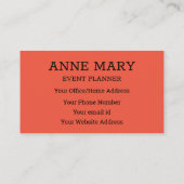 Hallo Orange Bright farbenfrohe Typografie Custom Visitenkarte (Rückseite)