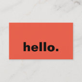 Hallo Orange Bright farbenfrohe Typografie Custom Visitenkarte (Vorderseite)