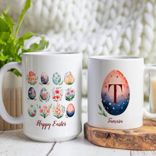 Hallo Osterfarbenes Ei Monogramm Kaffeetasse