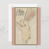 Hallo Ostern Niedlich Bunny Rabbit Postkarte (Vorne/Hinten)
