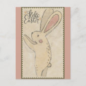 Hallo Ostern Niedlich Bunny Rabbit Postkarte (Vorderseite)