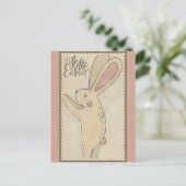 Hallo Ostern Niedlich Bunny Rabbit Postkarte (Stehend Vorderseite)