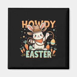 Hallo Ostern Süßer Cowboy Hase Western Eierjagd G Magnet