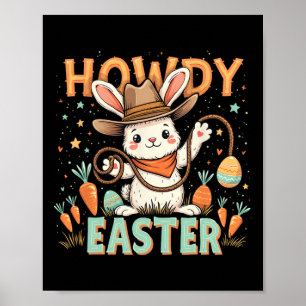 Hallo Ostern Süßer Cowboy Hase Western Eierjagd G Poster