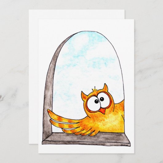 Hallo Owl Einladung (Vorne/Hinten)