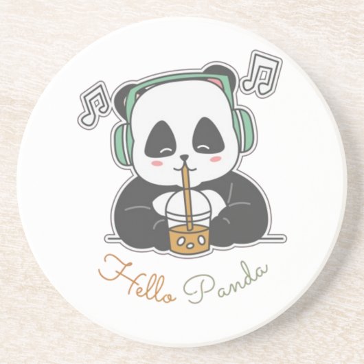 Hallo Panda Getränkeuntersetzer (Vorne)
