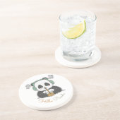 Hallo Panda Getränkeuntersetzer (Seite)