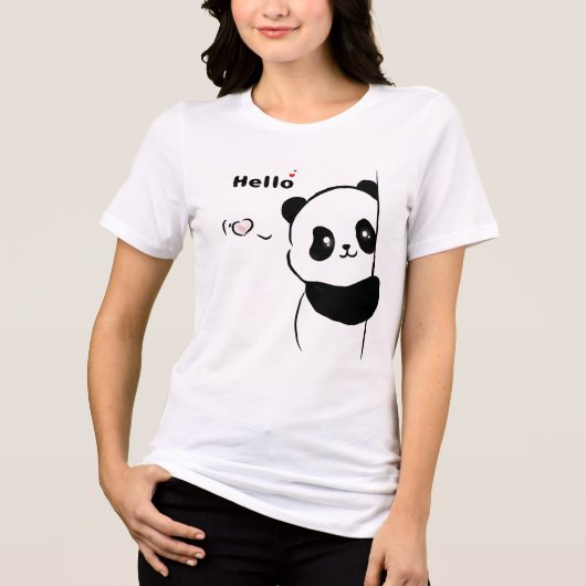 Hallo Panda Liebe Tri-Blend Shirt (Vorderseite)