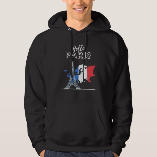 Hallo Paris Hoodie (Vorderseite)