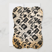 Hallo Paris! Retro Black Earth Tones Telefonmuster Einladung (Rückseite)