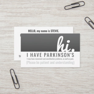 Hallo Parkinson-Krankheit Geduld Visitenkarte