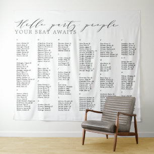 Hallo Party Leute Hochzeit Alphabetische Sitzecke Wandteppich