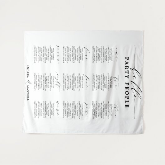 Hallo Party Leute Hochzeitskarte Wandteppich (Vorderseite (Horizontal))