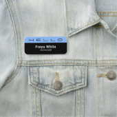 Hallo Pastel Blue, Black Namensschild (Beispiel)