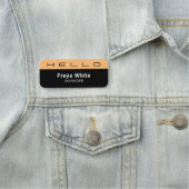 Hallo Pastel Orange, Black Namensschild (Beispiel)