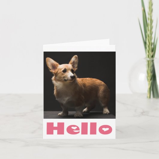 Hallo Pembroke Corgi Puppy Hund Blank Note Card Karte (Vorderseite)