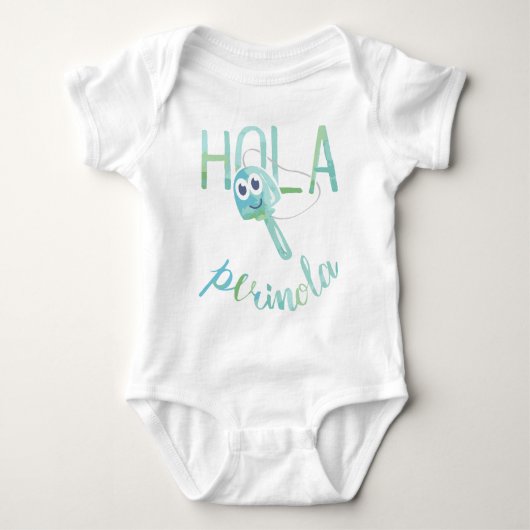 Hallo Perinola Watercolor Venezuelan Phrases Baby Strampler (Vorderseite)