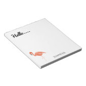 Hallo, Personalisiert Flamingo Notizblock (angewinkelt)