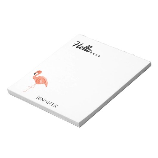 Hallo, Personalisiert Flamingo Notizblock (Rotiert)
