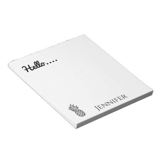 Hallo, Personalisierte Ananas Notizblock (angewinkelt)