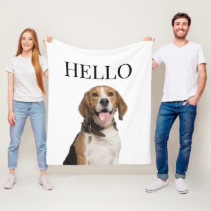 Hallo Personalisierter Beagle Dog Portrait Foto Fleecedecke