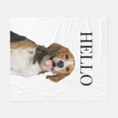 Hallo Personalisierter Beagle Dog Portrait Foto Fleecedecke (Vorderseite (Horizontal))
