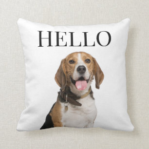 Hallo Personalisierter Beagle Dog Portrait Foto Kissen