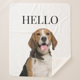Hallo Personalisierter Beagle Dog Portrait Foto Sherpadecke