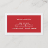 Hallo persönliche Vernetzungs-Visitenkarten im Rot Visitenkarte (Rückseite)