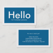 Hallo persönliche Vernetzungs-Visitenkarten im Visitenkarte (Vorne/Hinten)