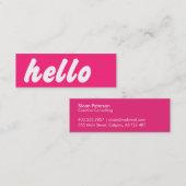 Hallo Pink Mini Visitenkarte (Vorne/Hinten)