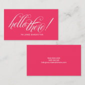 Hallo! Pink-Visitenkarte Visitenkarte (Vorne/Hinten)