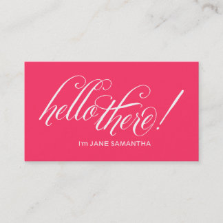 Hallo! Pink-Visitenkarte Visitenkarte