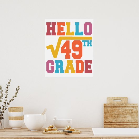 Hallo Platz 7 der Klasse Root von 49 Mathematiker Poster (Küche)
