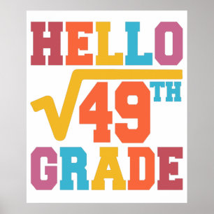 Hallo Platz 7 der Klasse Root von 49 Mathematiker Poster