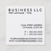 Hallo-Platz Quadratische Visitenkarte (Rückseite)