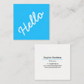 Hallo - Platz - Sky Blue Quadratische Visitenkarte (Vorne/Hinten)