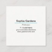 Hallo - Platz - Sky Blue Quadratische Visitenkarte (Rückseite)